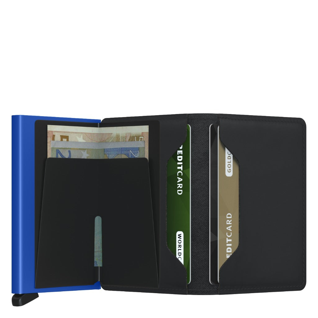 Secrid, Slimwallet Matte, Wallet, Black/Blue, Open view