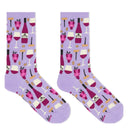 Hotsox, Wine, Women's, Crew Sock, Lavender, Front view