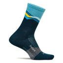 Feetures, Trail Max Cushion Mini-Crew, Unisex, Sock, Mountain High Blue, Angled view