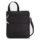 Travelon, Anti-Theft Classic Slim Double Zip Crossbody, Women's, Crossbody Bag, Black, Front view
