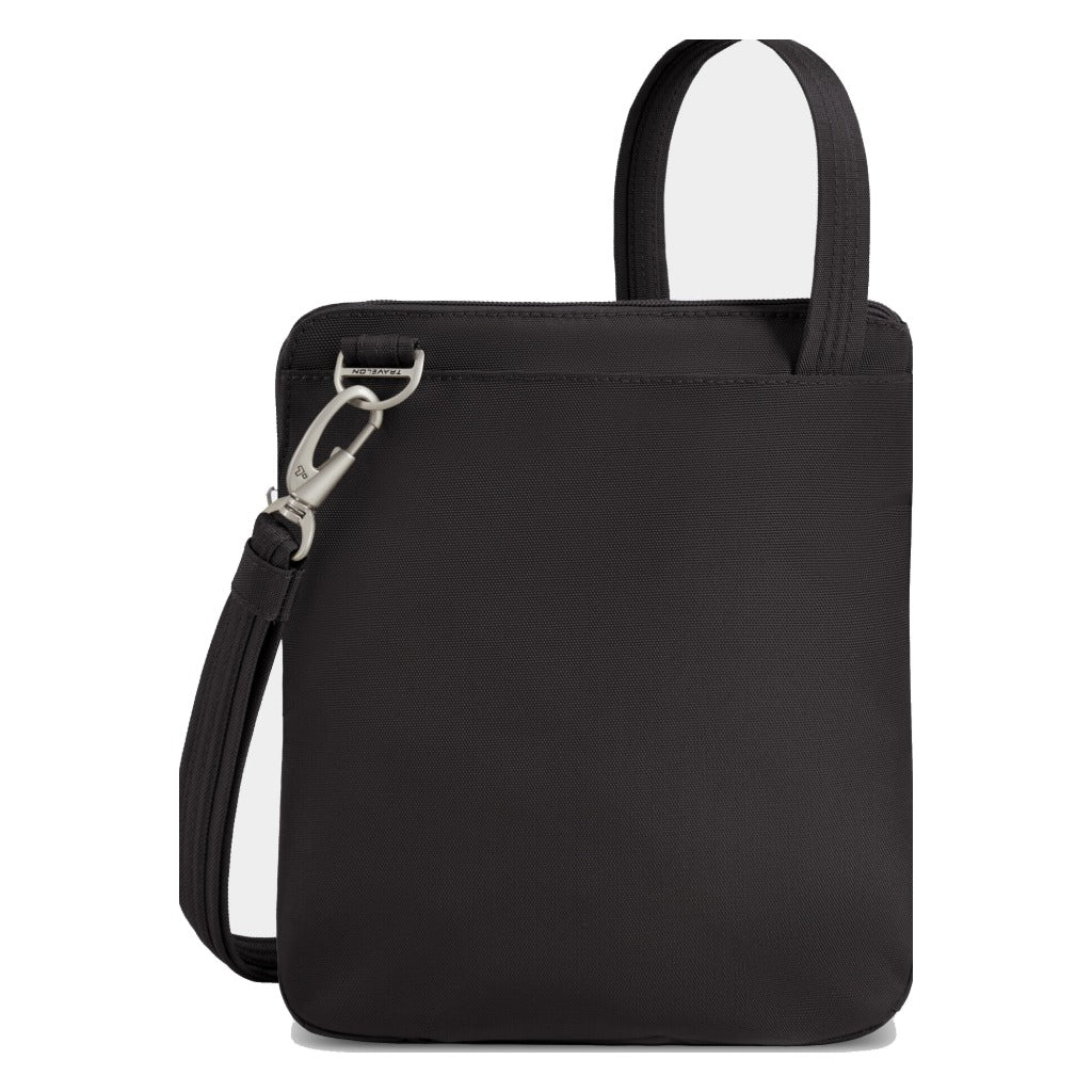 Travelon, Anti-Theft Classic Slim Double Zip Crossbody, Women's, Crossbody Bag, Black, Rear view