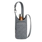 Travelon, Anti-Theft Boho Insulated Water Bottle Tote, Women's, Tote Bag, Geo Gray Heather, Angled view