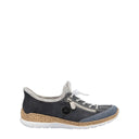 Shoetopia, Rieker, N42F2-14, women’s casual slip-on shoe, blue, Right side view