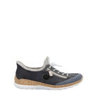 Shoetopia, Rieker, N42F2-14, women’s casual slip-on shoe, blue, Right side view