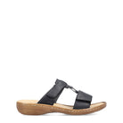 Rieker, 60885, Women's, Sandal, Black, Side view