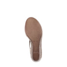 Shoetopia, Rieker women’s wedge sandal, women’s comfort sandal, taupe, sole view