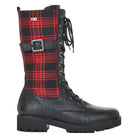 Remonte, D8674, Women's, Boot, Red and Black Plaid, Side view